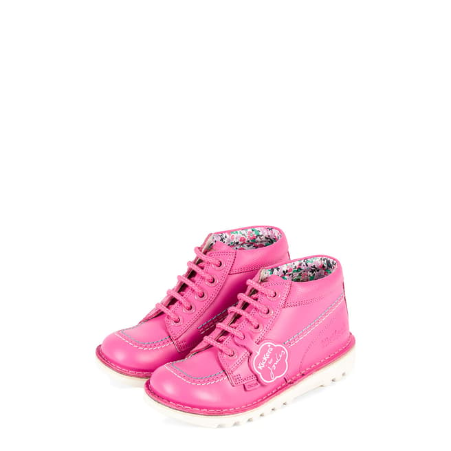 Kickers Girls Pink High Lace Up Shoe - Joules