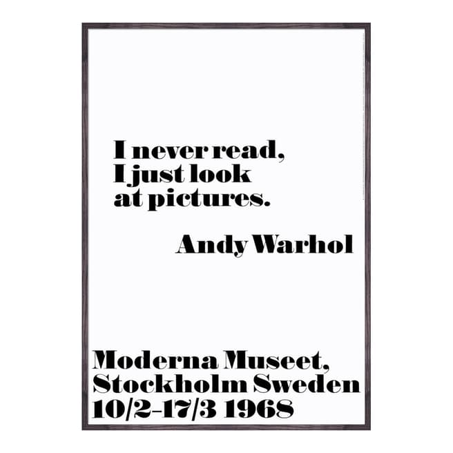 Andy Warhol I Never Read 100x70cm Framed Print