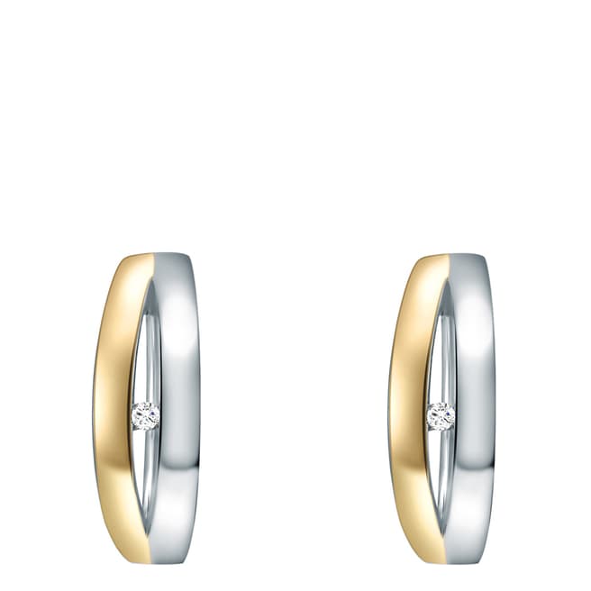 Tess Diamonds Sterling Silver / Gold  Diamond Hoop Earrings