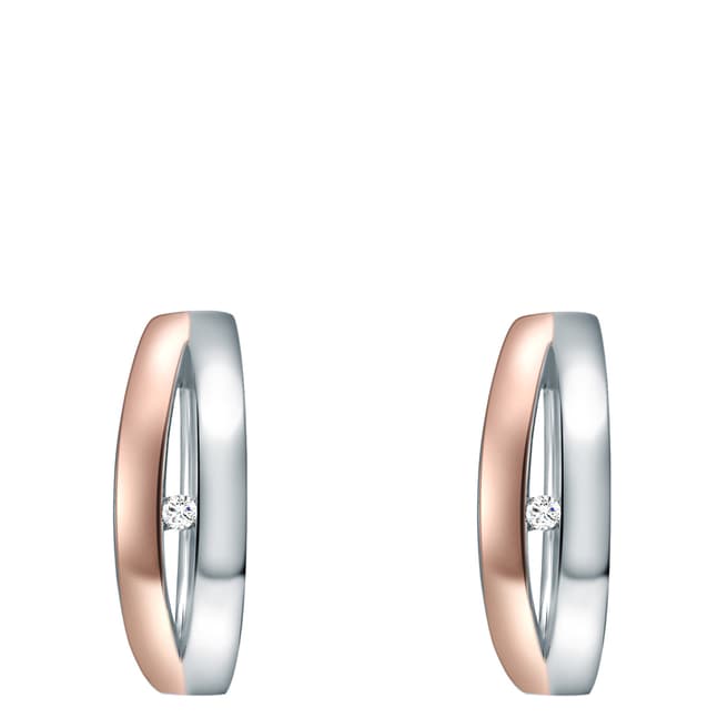 Tess Diamonds Sterling Silver / Rose Gold  Diamond Hoop Earrings