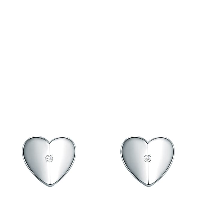 Tess Diamonds Sterling Silver Diamond Heart Stud Earrings