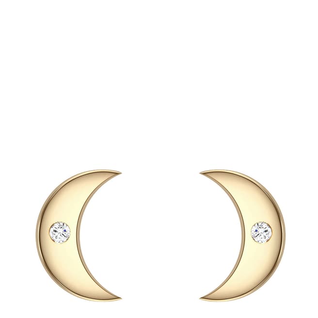 Tess Diamonds Gold Diamond Moon Stud Earrings