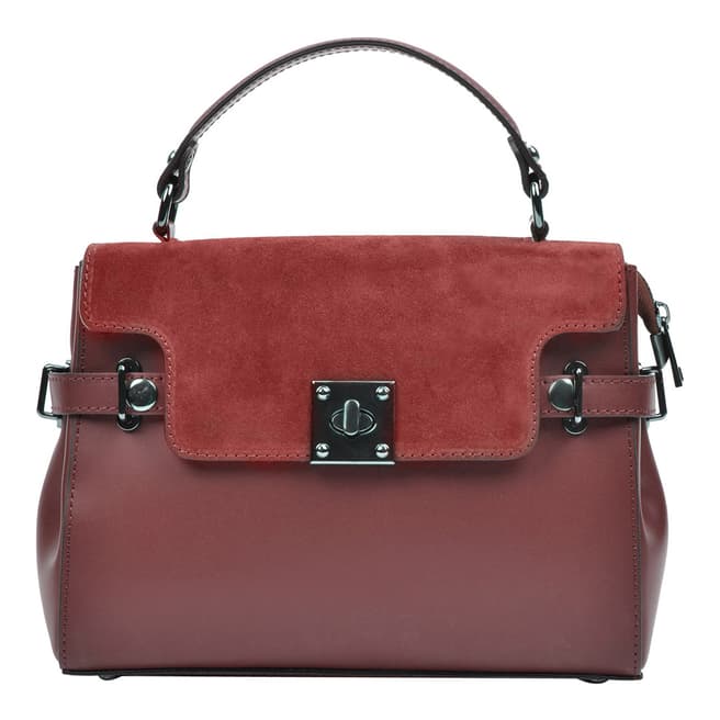 Carla Ferreri Wine Leather Top Handle Bag