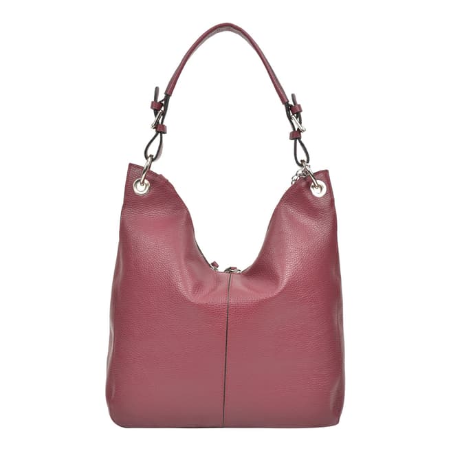 Carla Ferreri Wine Leather Hobo Bag