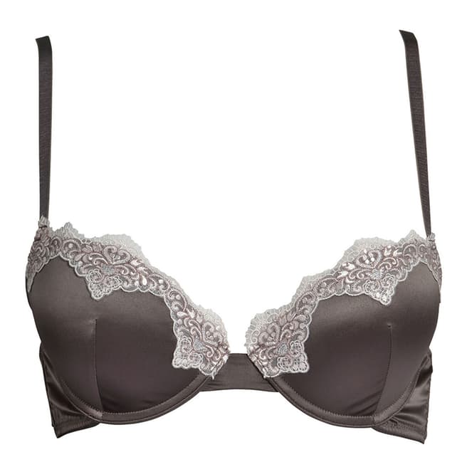 Tallulah Love Brown Opulent Lace Padded Plunge Bra