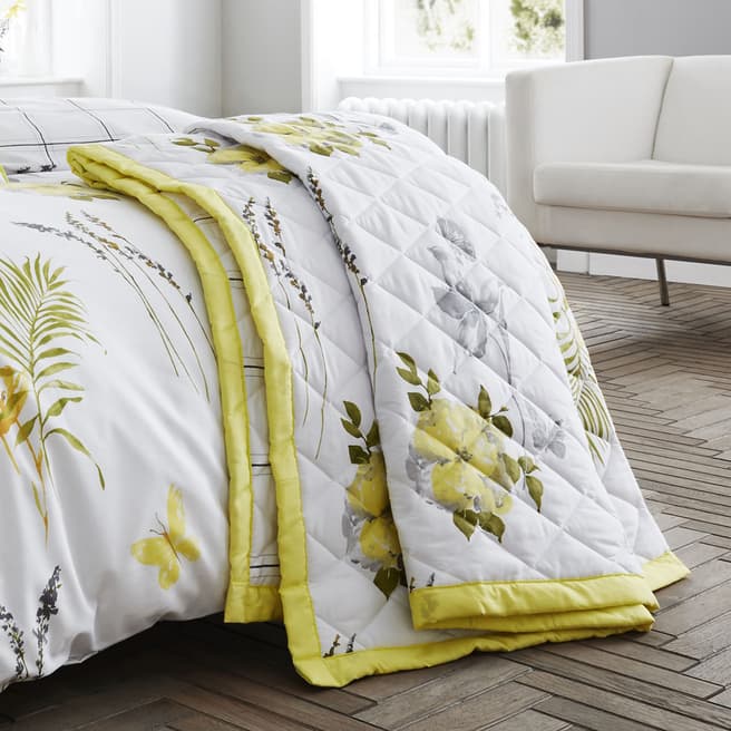 Vanguard Flora Bedspread, Lemon Yellow