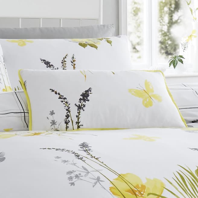 Vanguard Flora Boudoir Cushion, Lemon Yellow