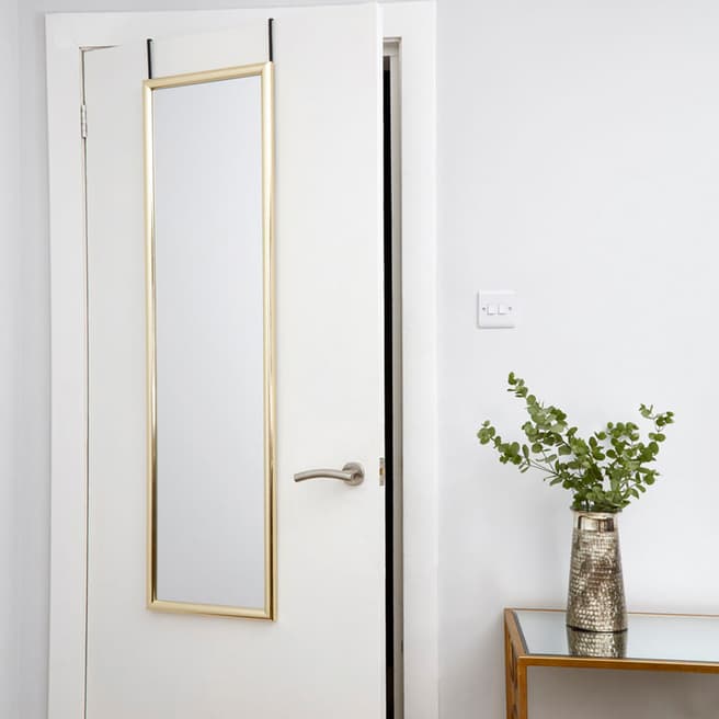 Premier Housewares Gold Plastic Frame Over Door Mirror 124x34cm