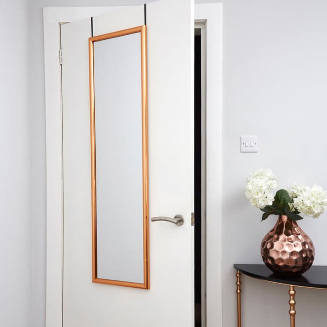 Premier Housewares Copper Plastic Frame Over Door Mirror 124x34cm