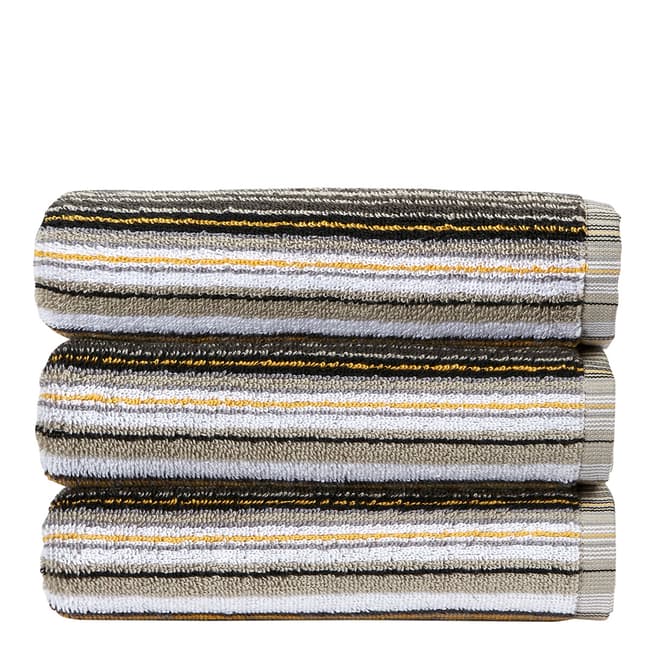 Christy Barcode Stripe Hand Towel, Ochre