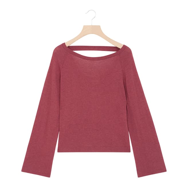 Rodier Red Cashmere Mix Wide Neck Pullover