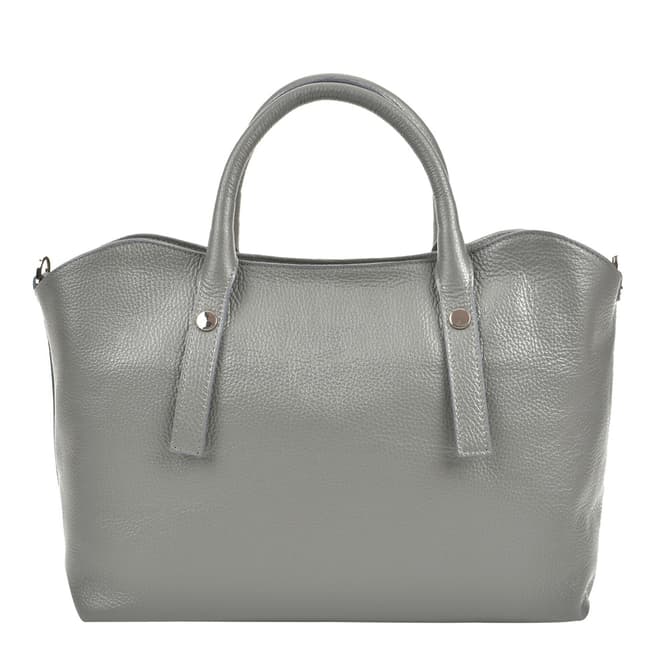 Renata Corsi Grey Leather Top Handle Bag