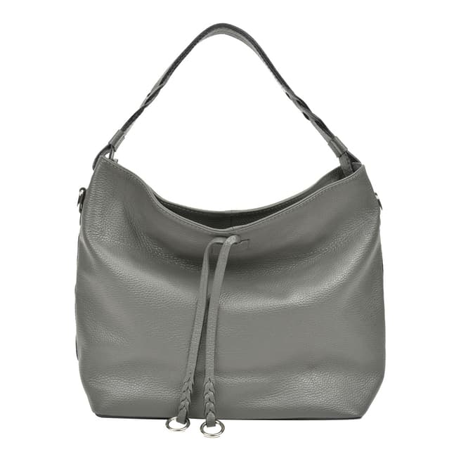 Carla Ferreri Grey Leather Tote Bag