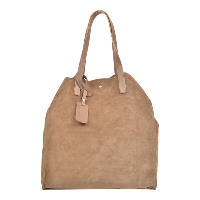 Carla Ferreri Beige Leather Shopper Bag