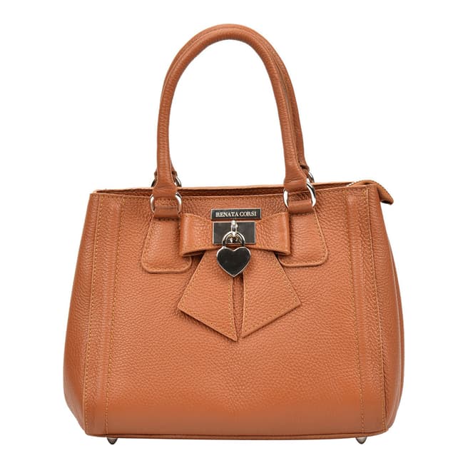 Renata Corsi Cognac Leather Tote Bag