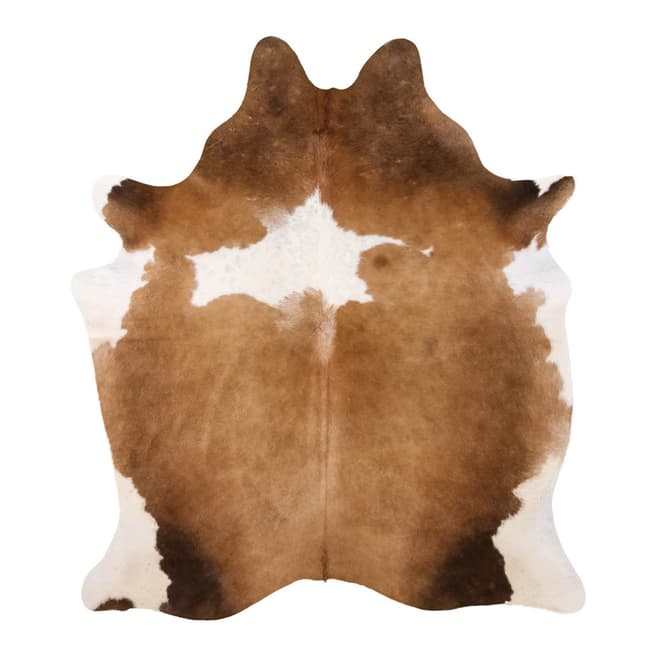 Arctic Fur Brown/White South American Cow Hide, 200x183cm