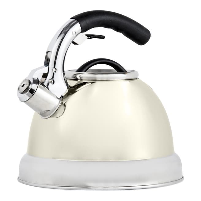 Tower Cream Stove Top Whistling Kettle, 3L