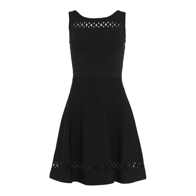 French Connection Black Kai Crepe Fit Flare Dress