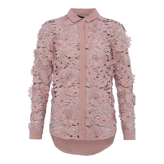 French Connection Cinder Rose Manzoni Lace Shirt