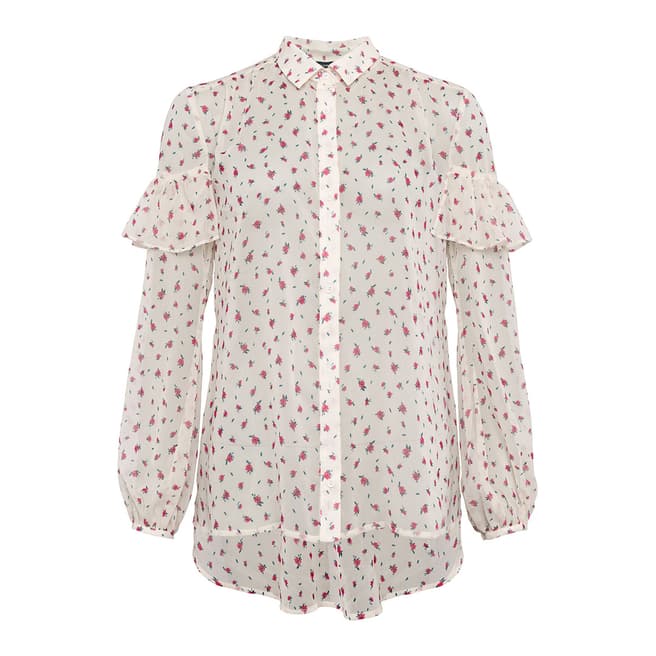 French Connection Cream Florence Crinkle Blouse