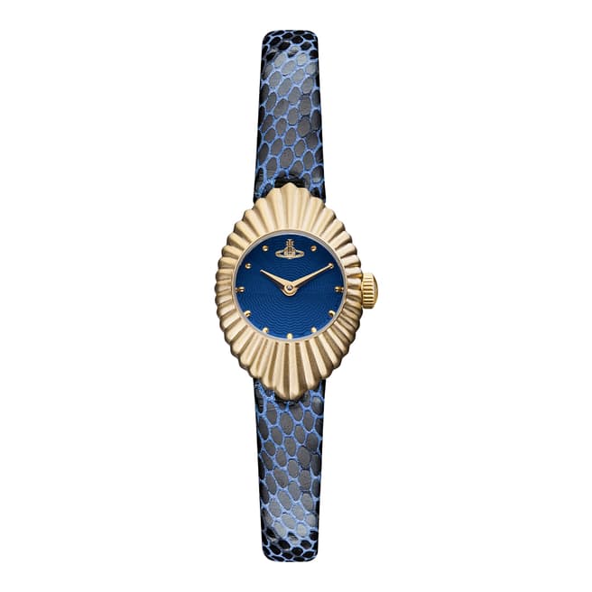 Vivienne Westwood Navy Concertina Leather Watch
