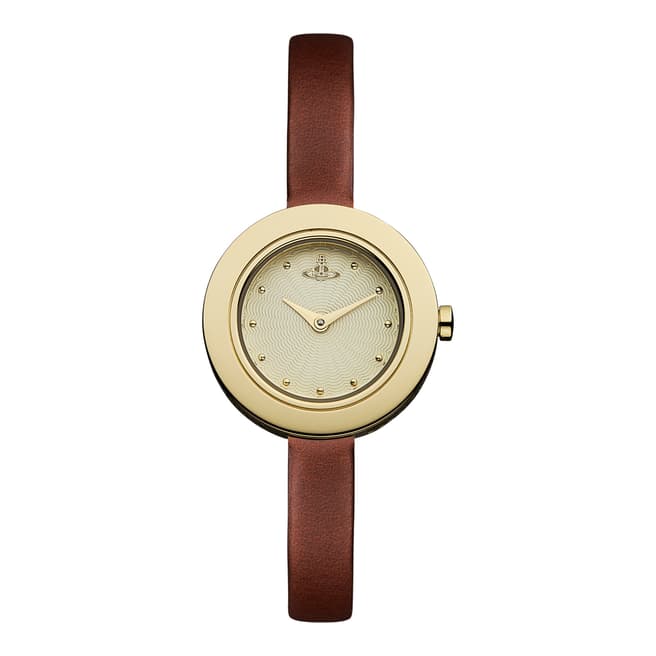 Vivienne Westwood Gold/Brown Edge Leather Watch