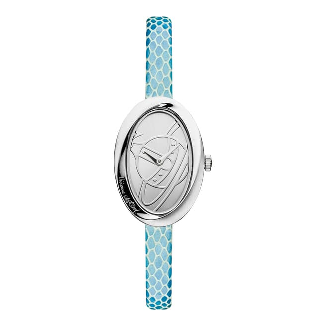 Vivienne Westwood Silver/Blue The Twist Leather Watch