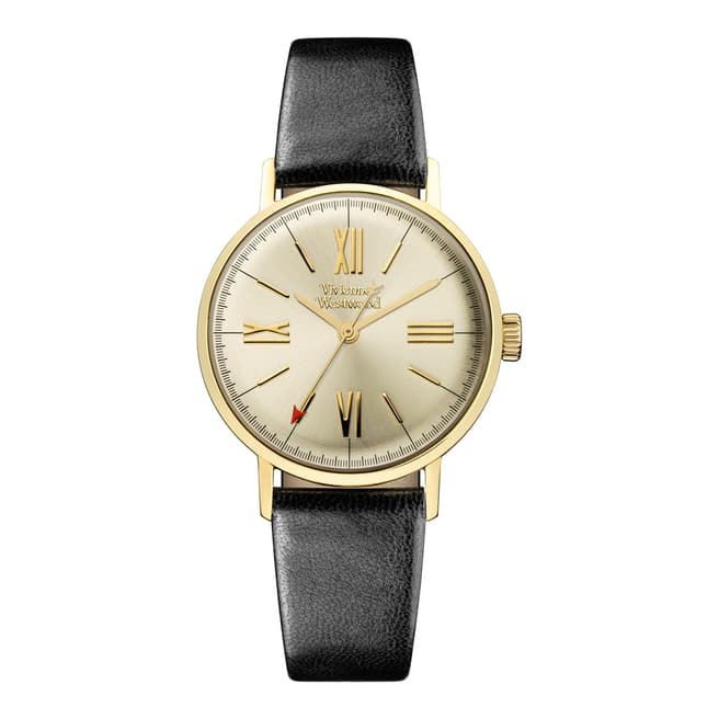 Vivienne Westwood Gold/Black Burlington Leather Watch