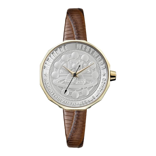 Vivienne Westwood White/Brown Edgeware Leather Watch