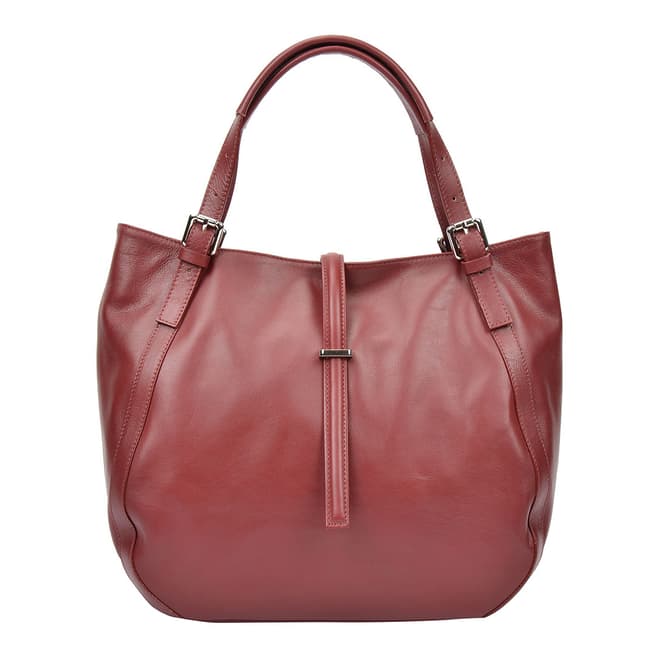 Carla Ferreri Wine Leather Tote Bag