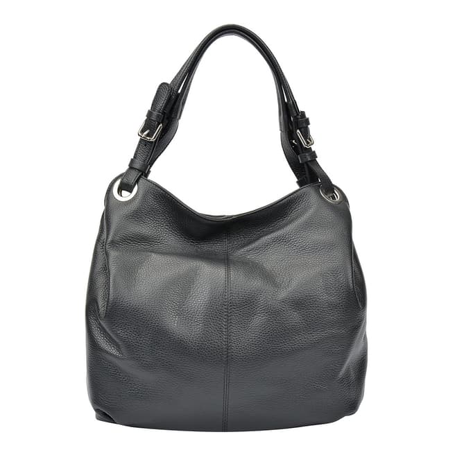 Carla Ferreri Black Leather Tote Bag