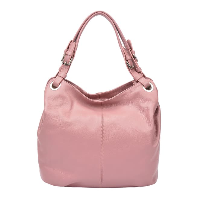 Carla Ferreri Rose Pink Leather Tote Bag