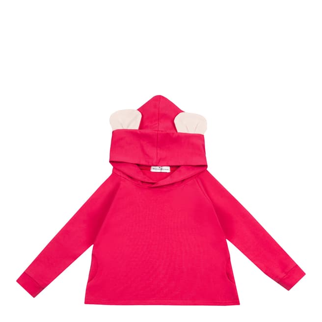 Misha and Milo Pink Ear Detail Hooded Top