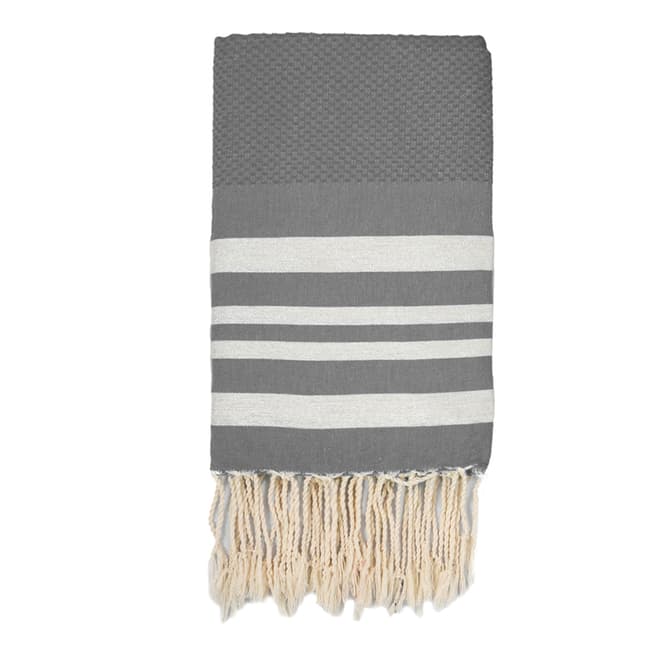Febronie Hamptons Hammam Towel, Grey/Silver