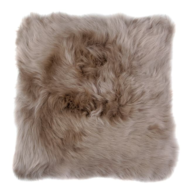 AUSKIN Taupe Longwool Sheepskin Cushion 50x50cm