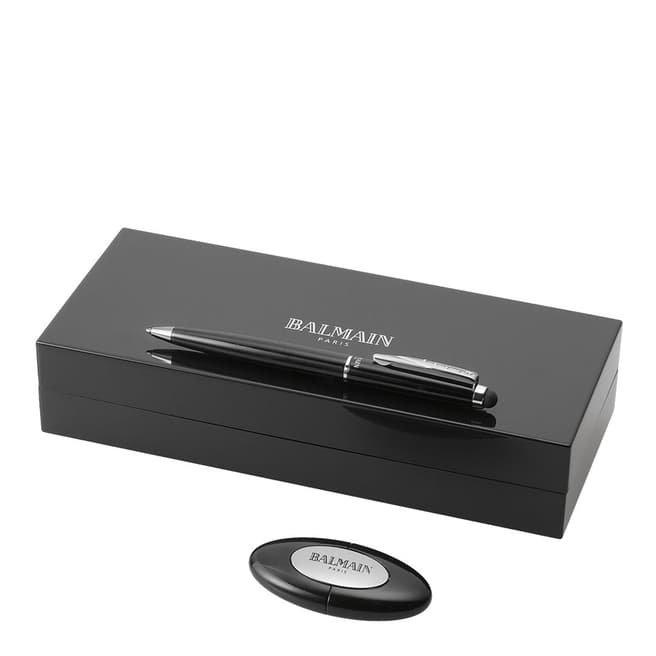 Balmain Black Balmain Pen Set Ballpen + USB Key
