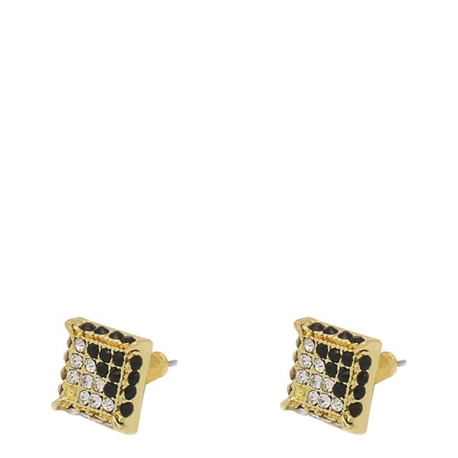 Stephen Oliver Men's Gold Plated Square Post Earrings