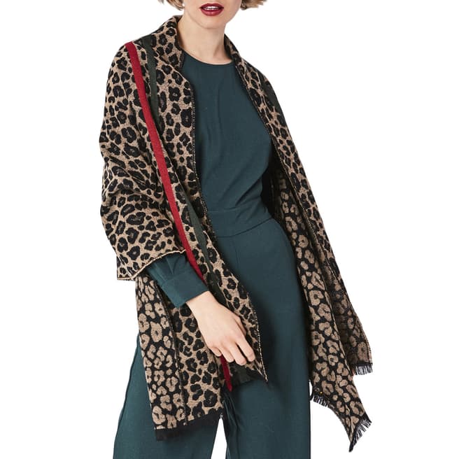 JayLey Collection Cashmere Blend Dark Leopard Print Wrap