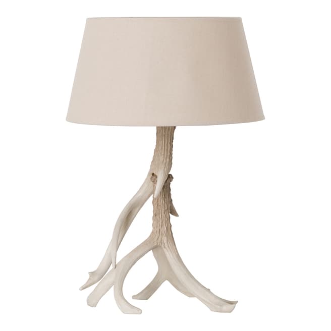 Hill Interiors Antique White Antler Table Lamp