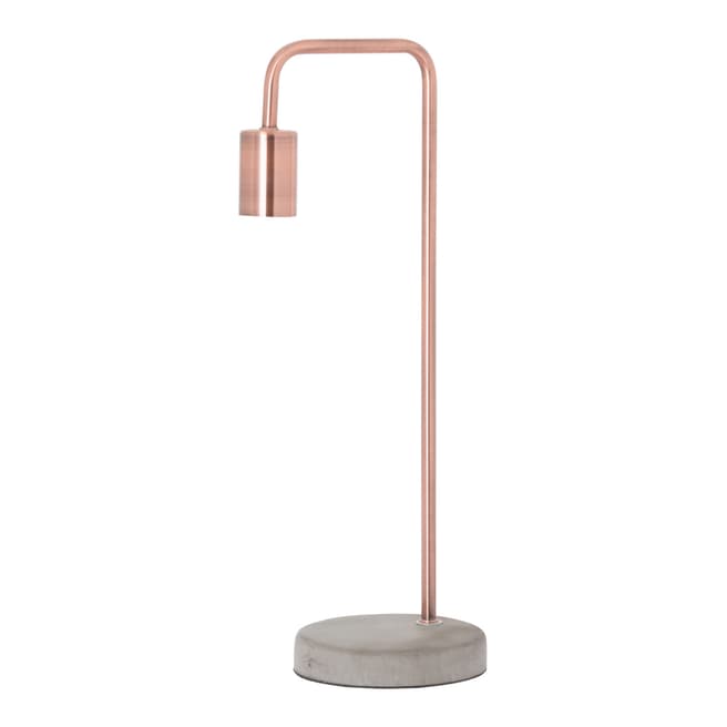 Hill Interiors Copper Industrial Lamp With Stone Base