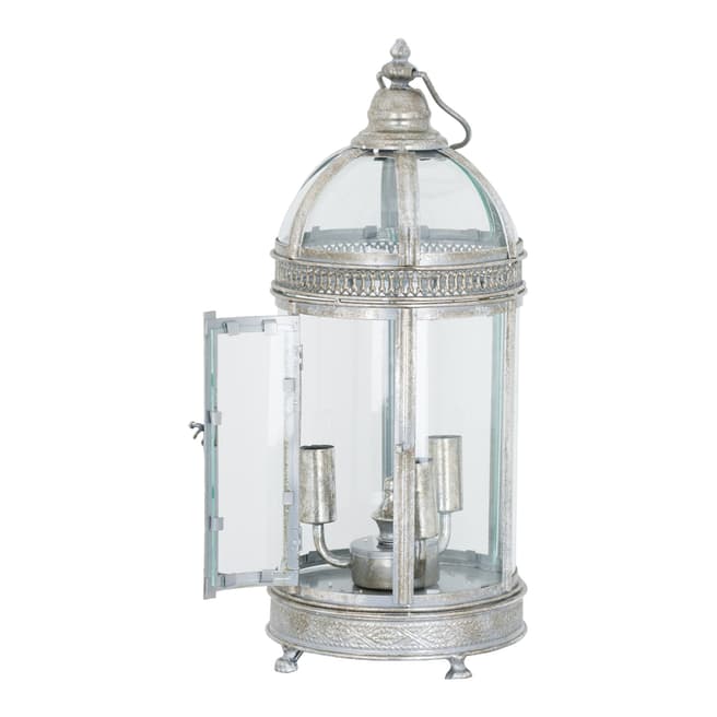 Hill Interiors Antique Silver Table Lantern Lamp