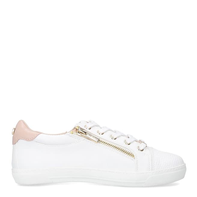 Carvela White & Nude Jagged Low Top Trainers