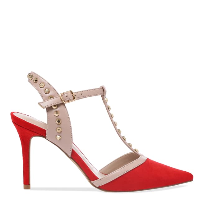 Carvela Red Suedette Kankan Studded Court Shoes  