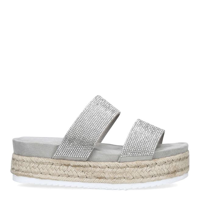 Carvela Silver Embellished Belize Flatform Sandals 