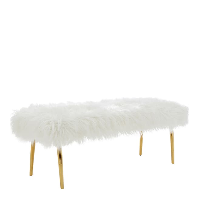 Fifty Five South Clarence Natural Fur Effect Bench