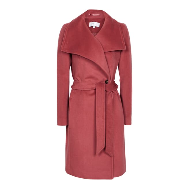 Reiss Raspberry Luna Wool Coat
