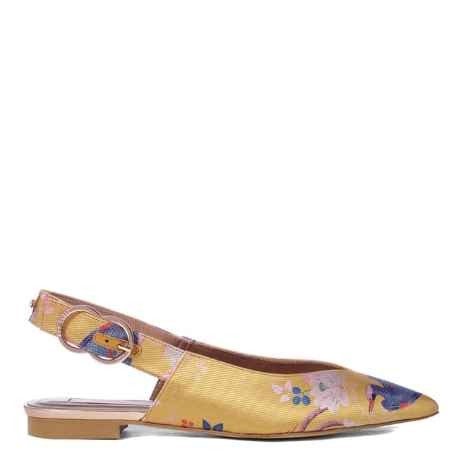 Ted Baker Yellow Caelean Chinoiserie Slingback Flats 