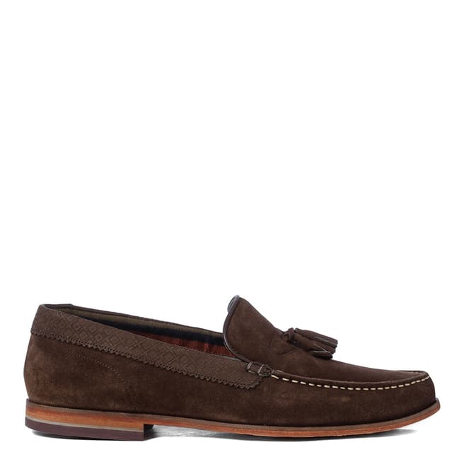 Ted Baker Brown Suede Dougge Tassel Loafers 