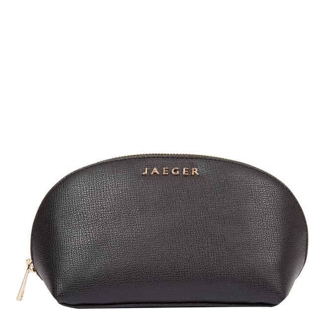 Jaeger Black Zip-Around Make Up Bag