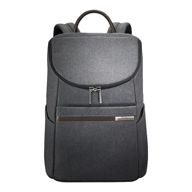 Briggs & Riley Grey Small Wide-Mouth Backpack 38cm